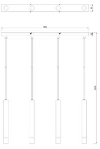 Zuma Line P241125804GD - Lampadario a sospensione con cavo VELIC 4xG9/5W/230V dorato