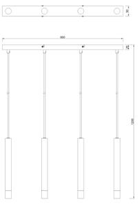 Zuma Line P241125804BL - Lampadario a sospensione con cavo VELIC 4xG9/5W/230V nero