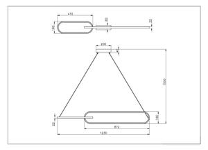 Zuma Line P241145502A - Lampadario LED a sospensione su cavo RAVON 2xLED/40W/230V nero/oro