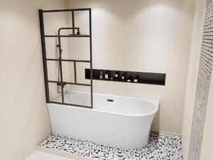 Vasca da bagno doccia con parete per vasca da bagno girevole 201 litri - Angolo a sinistra - PONTICOLA