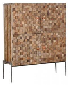Mobile Buffet Stile industriale Legno e Ferro alto 150 cm-Arrediorg.it
