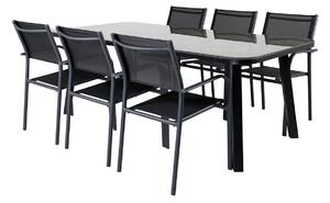 Tavolo e sedie set Dallas 545Tessile, Metallo