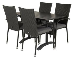 Tavolo e sedie set Dallas 2209Bianco plastica, Metallo