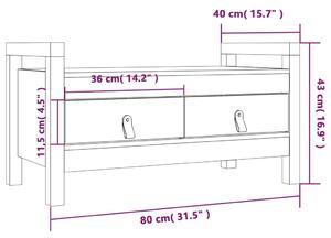 Panca da Ingresso Bianca 80x40x43 cm in Legno Massello di Pino