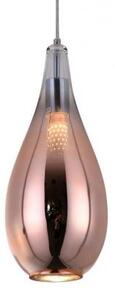 Lampada a sospensione design moderno forma di goccia vetro in oro rosa