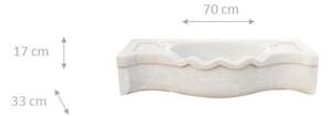 Lavandino in marmo bianco L70xPR33xH17 cm