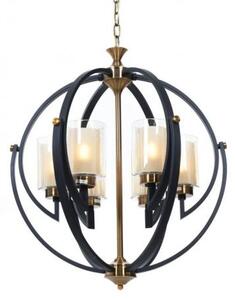 Lampada vintage a sospensione Stile Industriale BERGEN nero con ottone