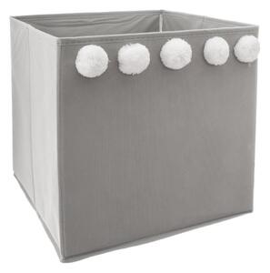 Pompon scatola bambini 29x29x29cm, Colori disponibili - Grigio perla
