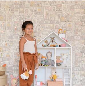 Casa delle bambole carta da parati 0.53 m x 10.05 m, Colori disponibili - Bianco