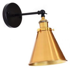 Applique lampada da parete Stile Industriale vintage color ottone nero