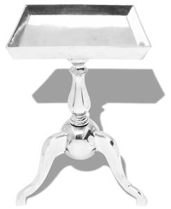 Tavolino da Salotto Rotondo in Alluminio Argento