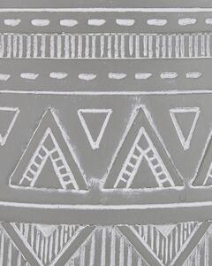 Supporto per piante in magnesio grigio chiaro Base rotonda in legno massello Boho Fioriera alta per vasi Beliani