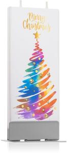 Flatyz Holiday Merry Christmas Painted Tree candela decorativa 6x15 cm