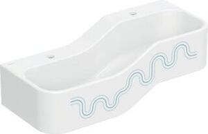 Geberit Bambini jeu et lavabo, largeur:90cm, 2 places de lavage, bassin plus profond à gauche, sans trop-plein, 502.973.SX.1, 502.973.SX.1