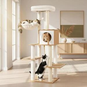 Albero per gatti alto 148 cm, con pali in sisal per grattare