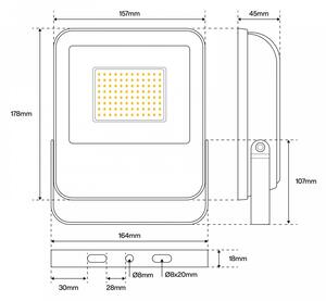 Proiettore LED 30W IP65 145lm/W - LED OSRAM Colore Bianco Naturale 4.000K