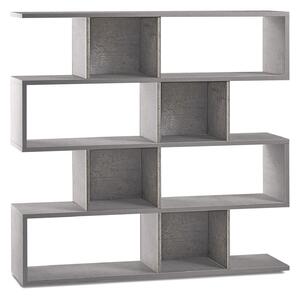 Libreria Modulare 4 Ripiani 150x144x38 cm Cemento