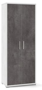 Armadio 2 Ante 71x182x41 cm Ossido Bianco/Ossido Nero
