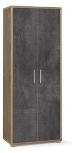 Armadio 2 Ante 71x182x41 cm Noce Stelvio/Ossido Nero