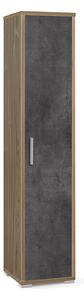 Armadio 1 Anta 39x182x41 cm Noce Stelvio/Ossido Nero