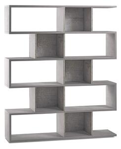 Libreria Modulare 5 Ripiani 150x180x38 cm Cemento