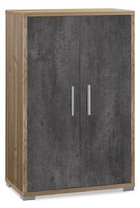 Armadietto Multiuso 2 Ante 71x110x41 cm Noce Stelvio/Ossido Nero
