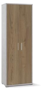 Armadio 2 Ante 71x199x41 cm Ossido Bianco/Noce Stelvio