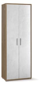 Armadio 2 Ante 71x199x41 cm Noce Stelvio/Ossido Bianco