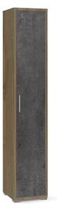Armadio 1 Anta 39x199x41 cm Noce Stelvio/Ossido Nero