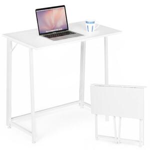 ModernHome TH-FD-5, scrivania pieghevole per computer, 80x45 cm, bianca