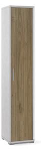 Armadio 1 Anta 39x199x41 cm Ossido Bianco/Noce Stelvio