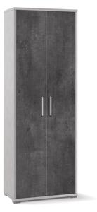 Armadio 2 Ante 71x199x41 cm Ossido Bianco/Ossido Nero