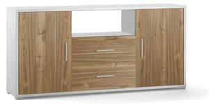 Madia 2 Ante 2 Cassetti 174x84x41 cm Ossido Bianco/Noce Stelvio