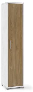 Armadio 1 Anta 39x182x41 cm Ossido Bianco/Noce Stelvio
