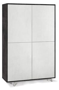 Mobile Multiuso 4 Ante 107x169x41 cm Ossido Nero/Ossido Bianco