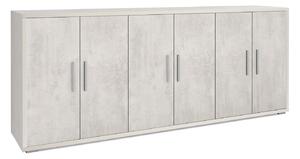 Mobile Basso 6 Ante 203x84x41 cm Ossido Bianco