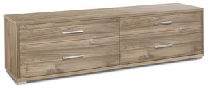 Mobile Basso 4 Cassetti 179x50x47 cm Noce Stelvio