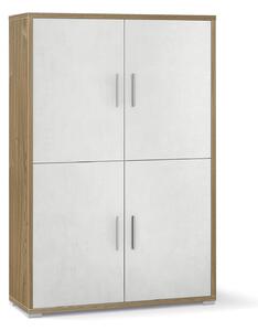 Mobile Multiuso 4 Ante 108x161x41 cm Noce Stelvio/Ossido Bianco