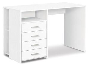 Scrivania da Ufficio 4 Cassetti 120x76x55 cm Bianco Fiammato