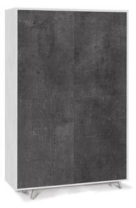 Mobile Multiuso 4 Ante 107x169x41 cm Ossido Bianco/Ossido Nero