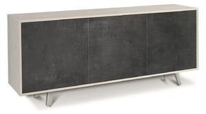 Madia 3 Ante 177x74x41 cm Ossido Bianco/Ossido Nero