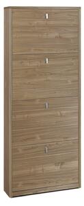 Scarpiera Salvaspazio 4 Ante 10 Paia 63x154x18 cm Noce Stelvio