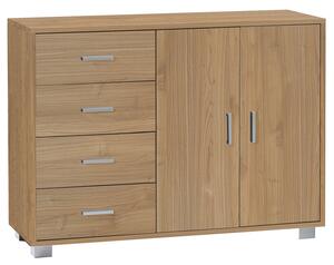 Madia 2 Ante 4 Cassetti 116x86x41 cm Noce Stelvio