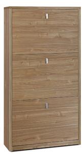Scarpiera Salvaspazio 3 Ante 7 Paia 63x117x18 cm Noce Stelvio