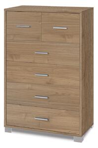Cassettiera 4+2 Cassetti 70x112x41 cm Noce Stelvio