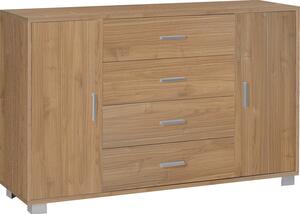 Madia 2 Ante 4 Cassetti 136x86x41 cm Noce Stelvio