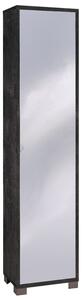 Armadio 1 Anta con Specchio 43x190x29 cm Ossido Nero