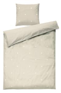 Set copripiumino e federa beige in percalle di cotone per letto singolo 140x200 cm Christmas Fable – JUNA