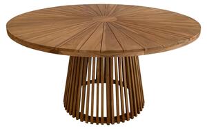 Tavolo rotondo da pranzo in legno di teak, diametro 150 cm