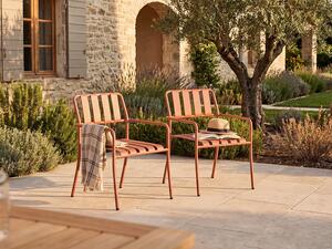 Poltrona da giardino impilabili in Metallo Terracotta - Lotto di 2 - BIRMOS di MYLIA